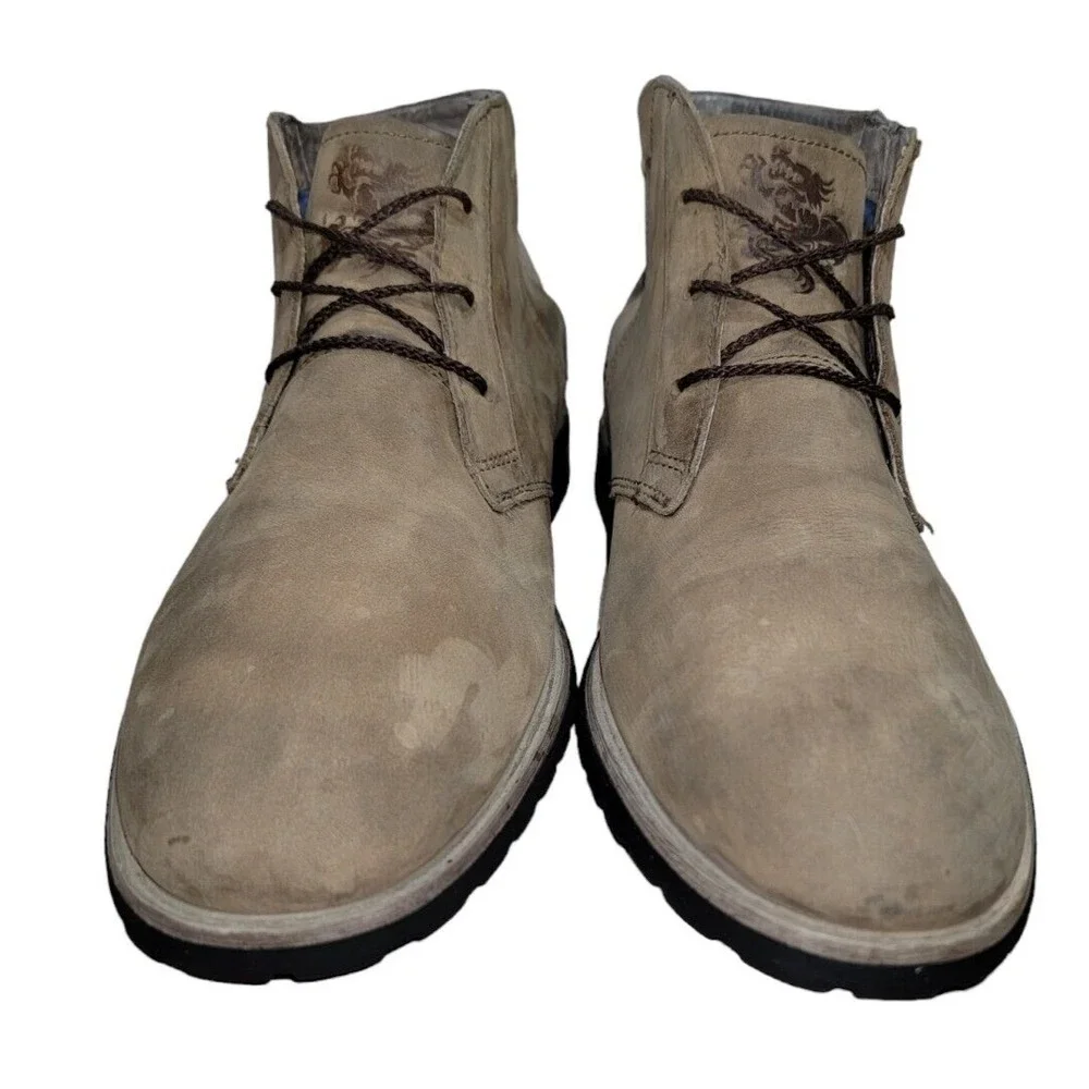 Mark Nason Loretto Men's Brown Leather Memory Foam Lux Chukka Boots Size 10.5
